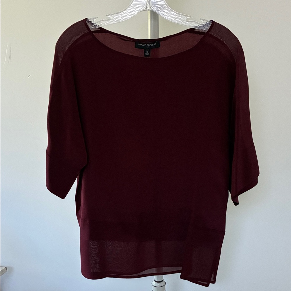 Banana Republic Silk Top in Deep Red